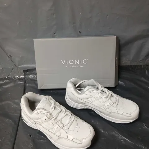 BOXED PAIR OF VIONIC WHITE SPORT TRAINERS UK 6
