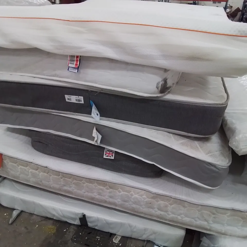 PALLET OF APOROXIMATLY NINE ASSORTED UNBAGGED MATTRESSES