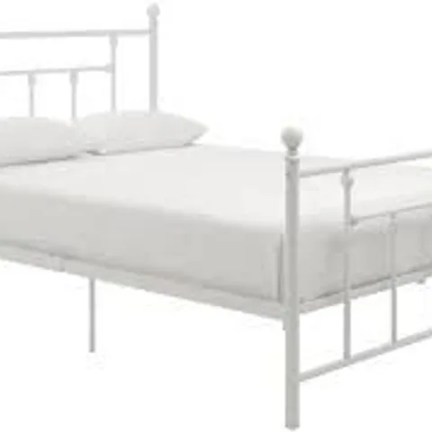 BOXED MANILA METAL BED WHITE - DOUBLE