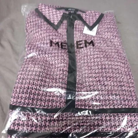 BAGGED ME+EM HOUNDSTOOTH TWEED FIT AND FLARE DRESS PINK/NAVY/BLACK SIZE 10