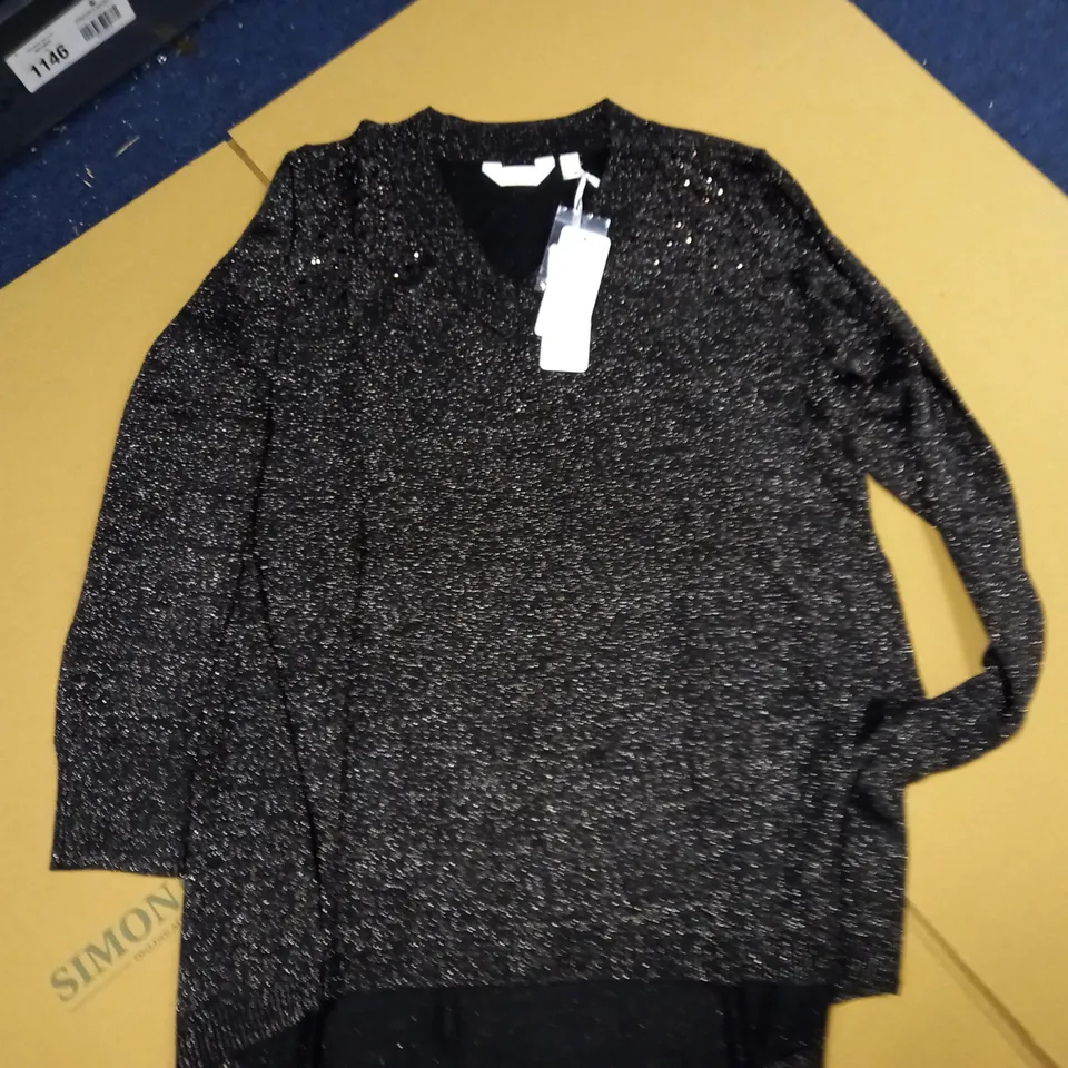 BRAND NEW DANNII MINOGUE SEQUIN DETAIL JUMPER IN BLACK - SIZE M