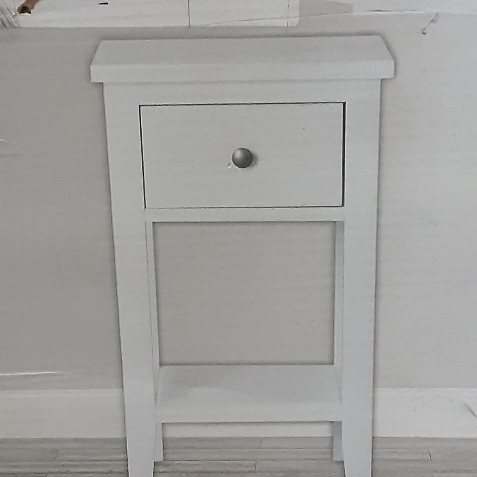 BOXED LYNTON COMPACT BEDSIDE , WHITE 