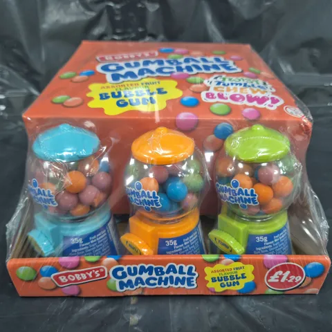 BOBBY'S ASSORTED FRUIT FLAVOUR BUBBLE GUM GUMBALL MACHINE MULTIPACK
