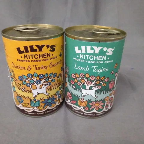 EIGHT TINS OF ASSORTED LILY'S KITCHEN DOG FOOD 400G