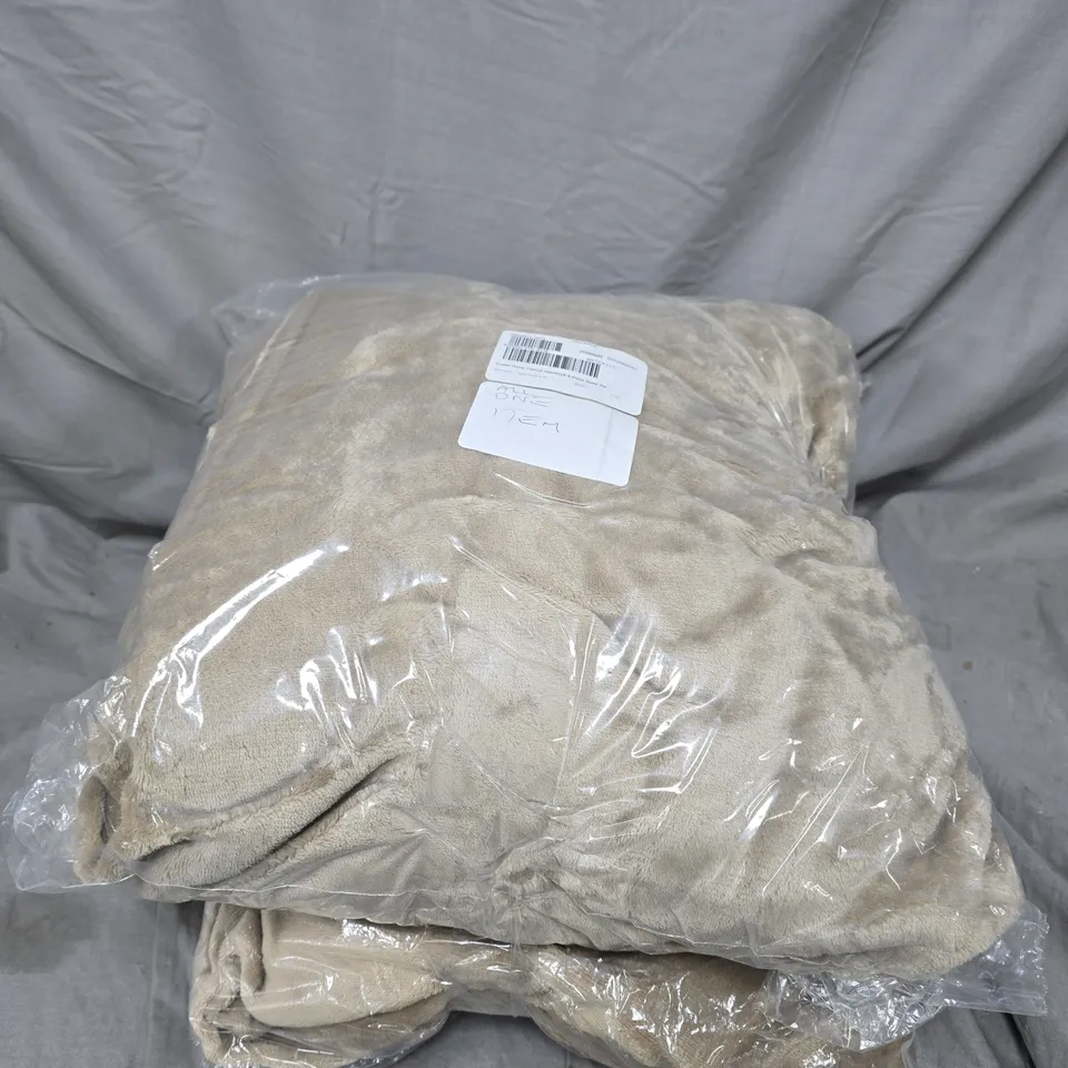 COZEE HOME PINTUCK VELVETSOFT DOUBLE DUVET SET BEIGE