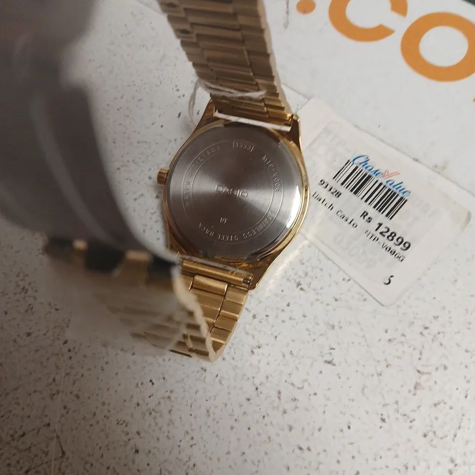 CASIO GOLD-TONE MEN'S WATCH WITH ROMAN NUMERALS, DAY-DATE