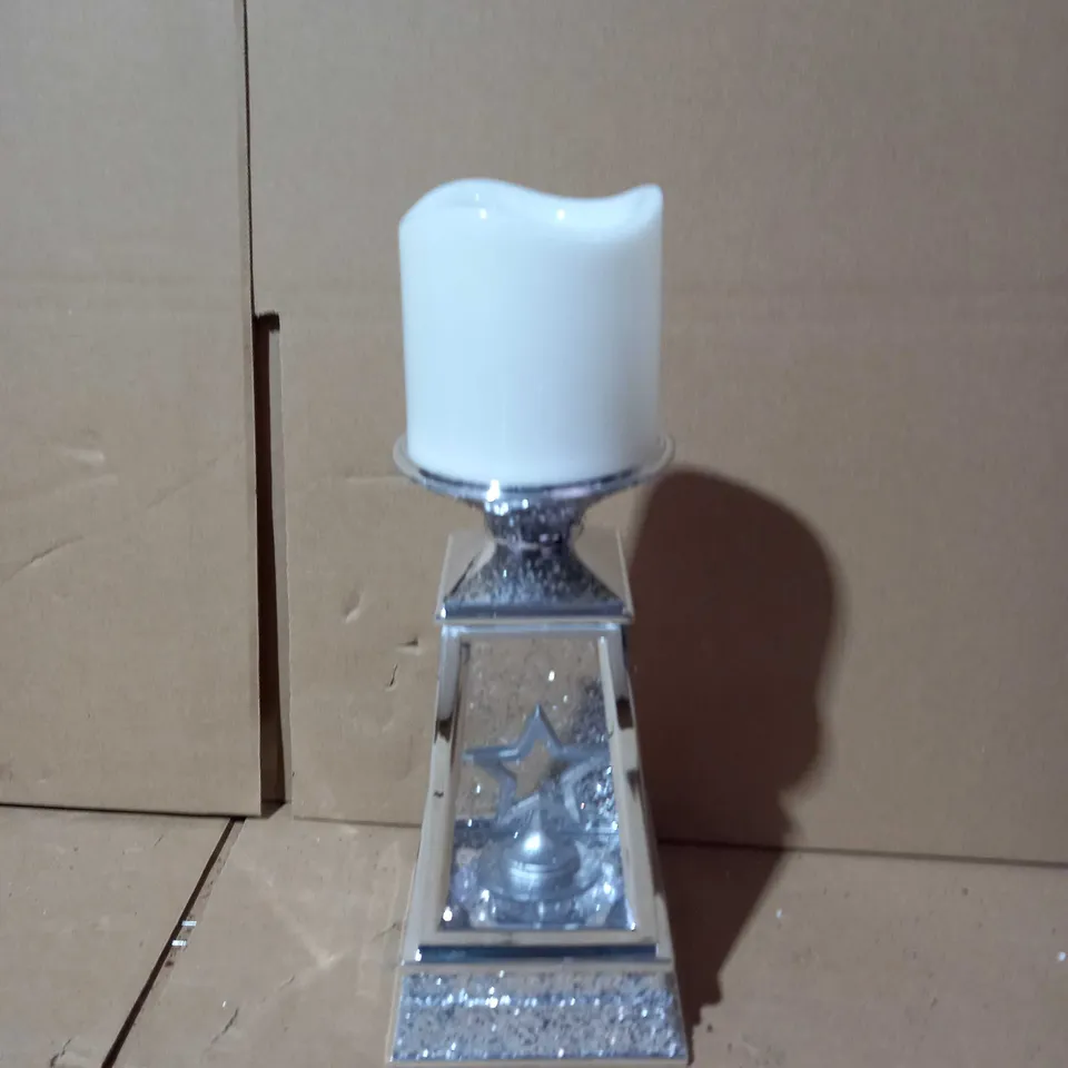 JULIEN MACDONALD FLAMELESS CANDLE HOLDER WITH SWIRLING GLITTER