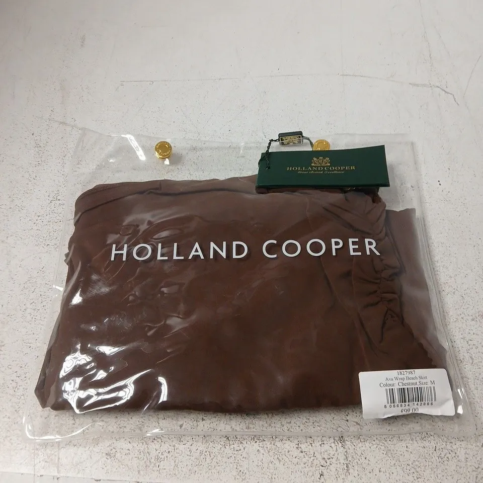HOLLAND COOPER AVA WRAP BEACH SKIRT – CHESTNUT, SIZE M