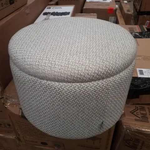 BOXED STORAGE FOOTSTOOL - CREAM
