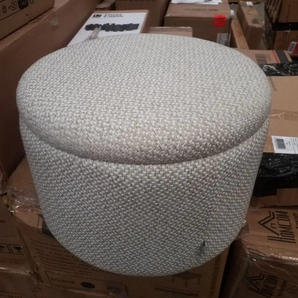 BOXED STORAGE FOOTSTOOL - CREAM