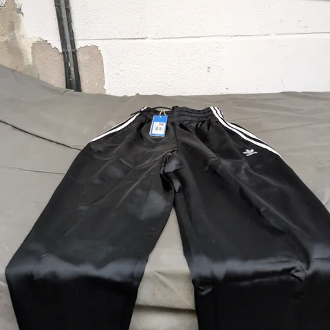 ADIDAS BLACK SATIN TROUSERS UK SIZE 4 WITH TAGS