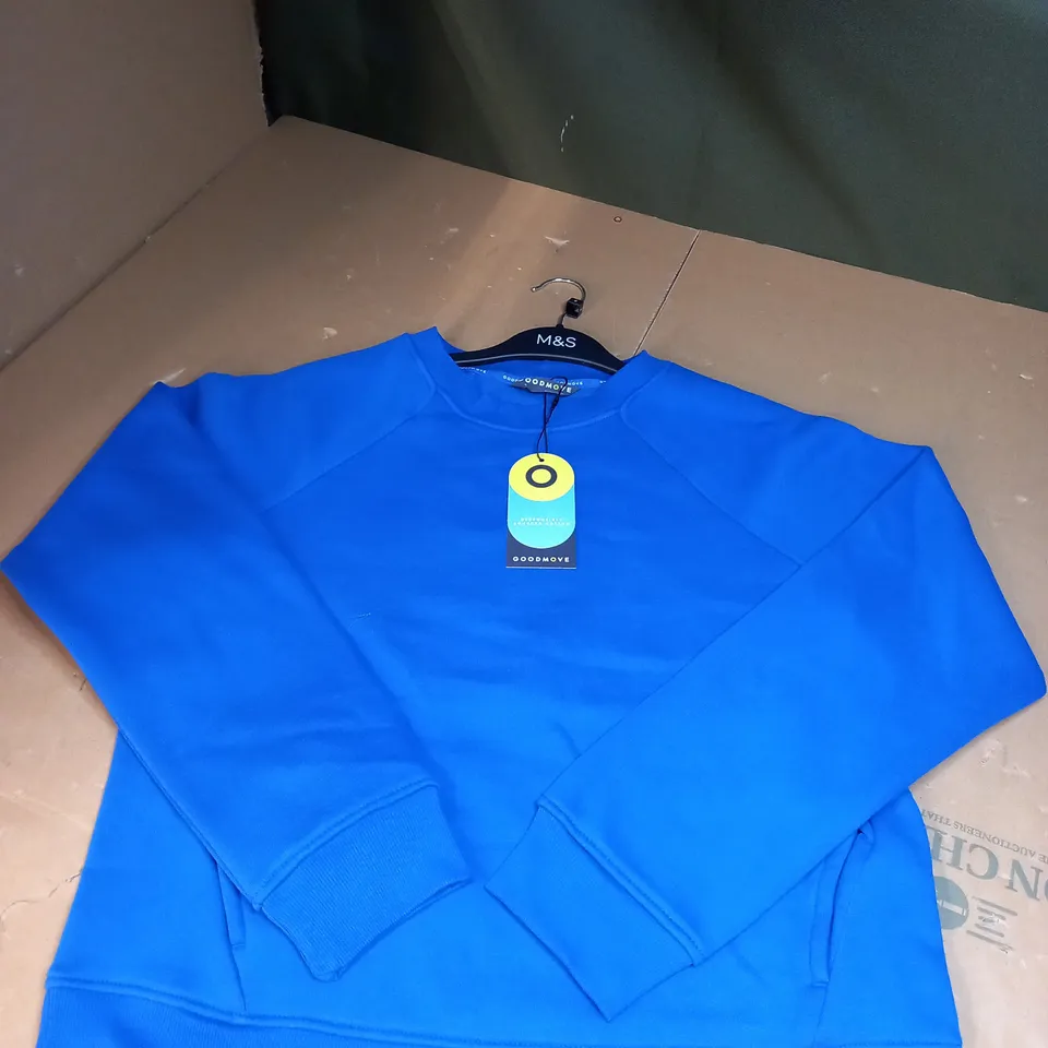 M&S GOODMOVE BLUE SWEATSHIRT SIZE 8 