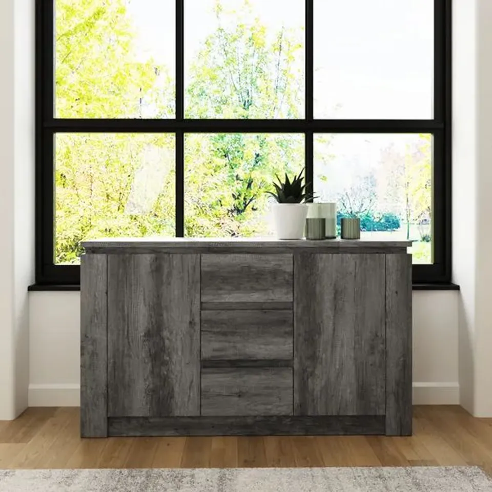 BOXED CANYON CHARCOAL GREY SIDEBOARD ( 2 BOXES )