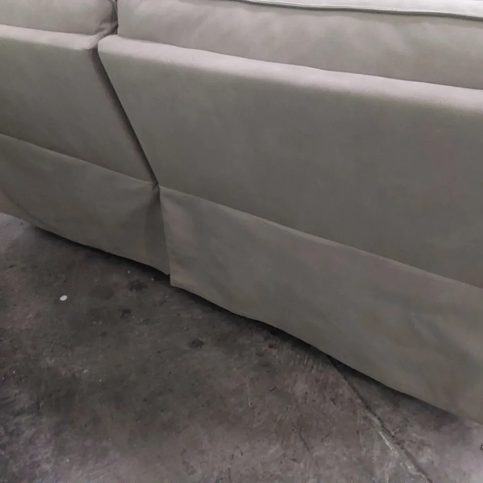 DESIGNER POWER RECLINING THREE SEATER SOFA GREY MACAU FABRIC 