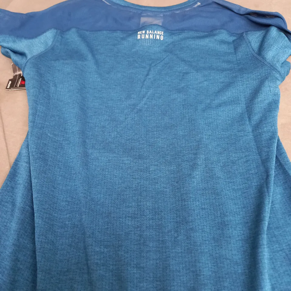 NEW BALANCE RUNNING BLUE T-SHIRT - USA SMALL