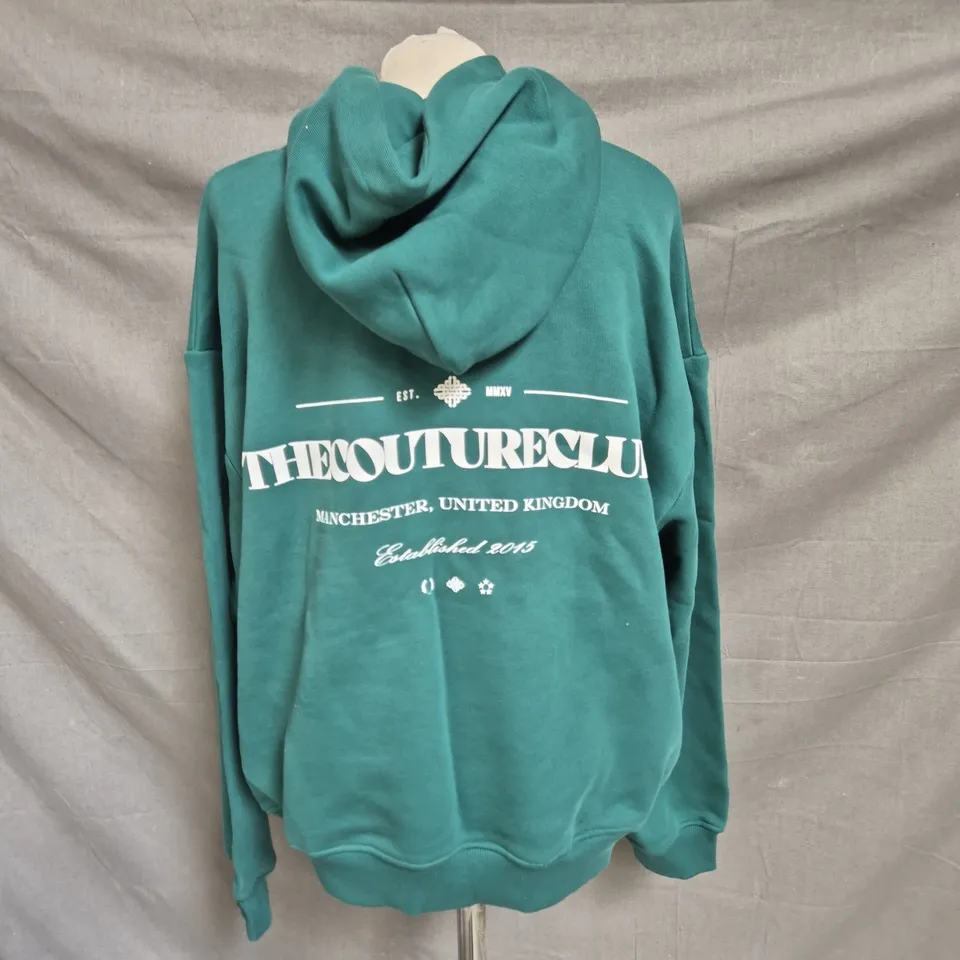 THE COUTURE CLUB HOODED SWEATSHIRT - GREEN - SIZE LARGE