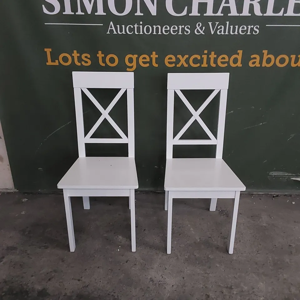 SET OF 2 KENDAL WHITE DINING CHAIRS