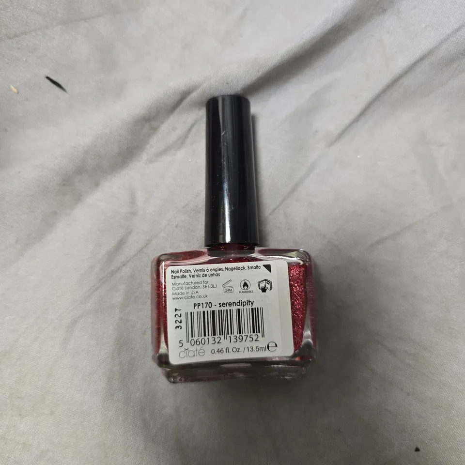 CIATÉ NAIL POLISH – SERENDIPITY GLITTER RED, 0.46 FL OZ (13.5 ML) – 192 PCS