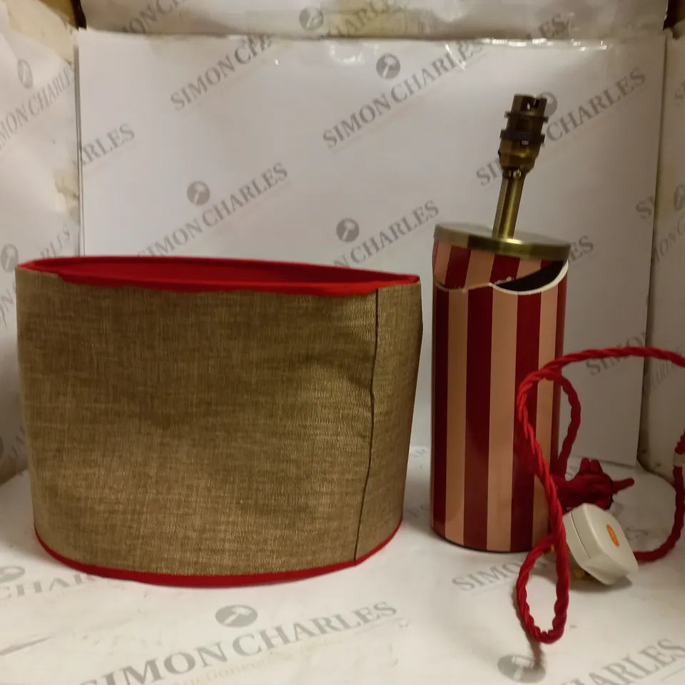 JOHN LEWIS CANDY STRIPE TABLE LAMP - RED
