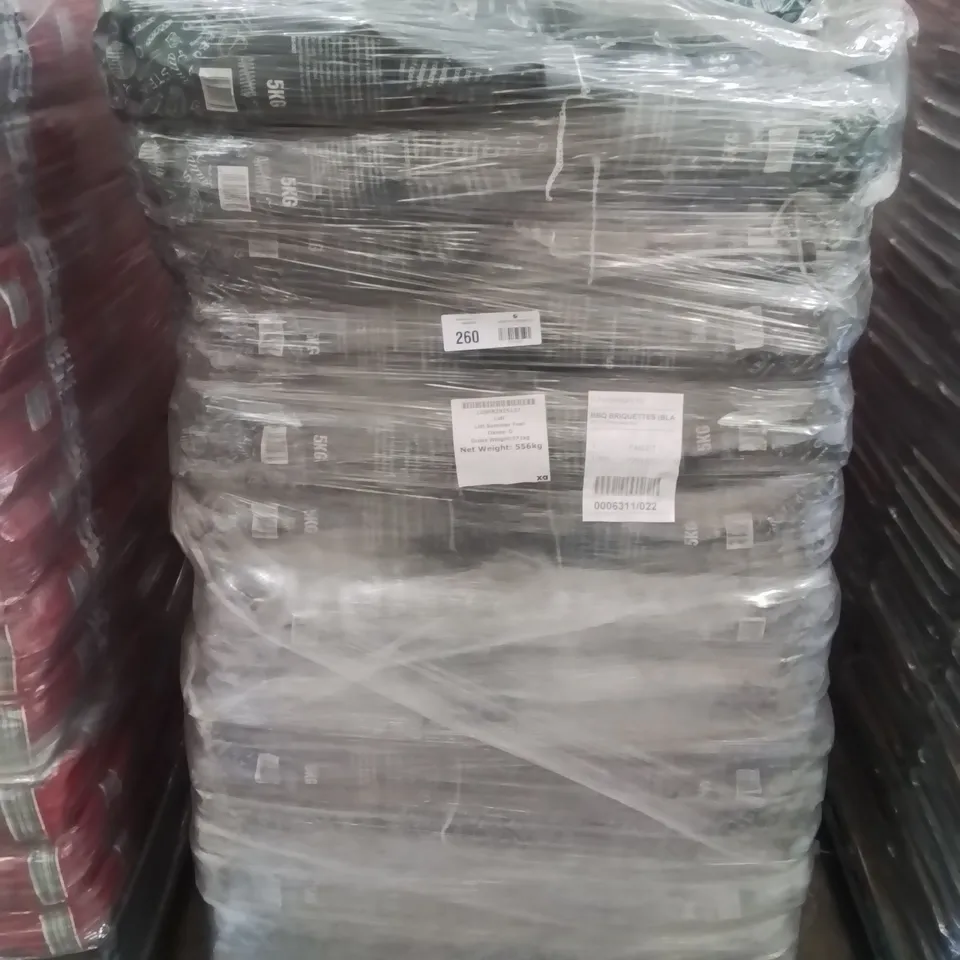PALLET CONTAINING APPROXIMATELY 100 BRAND NEW 5KG BARBECUE CHARCOAL BRIQUETTE BAGS