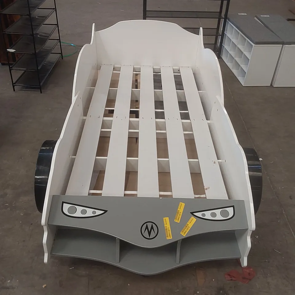 JULIAN BOWEN STORM RACER CAR BED IN WHITE & GREY