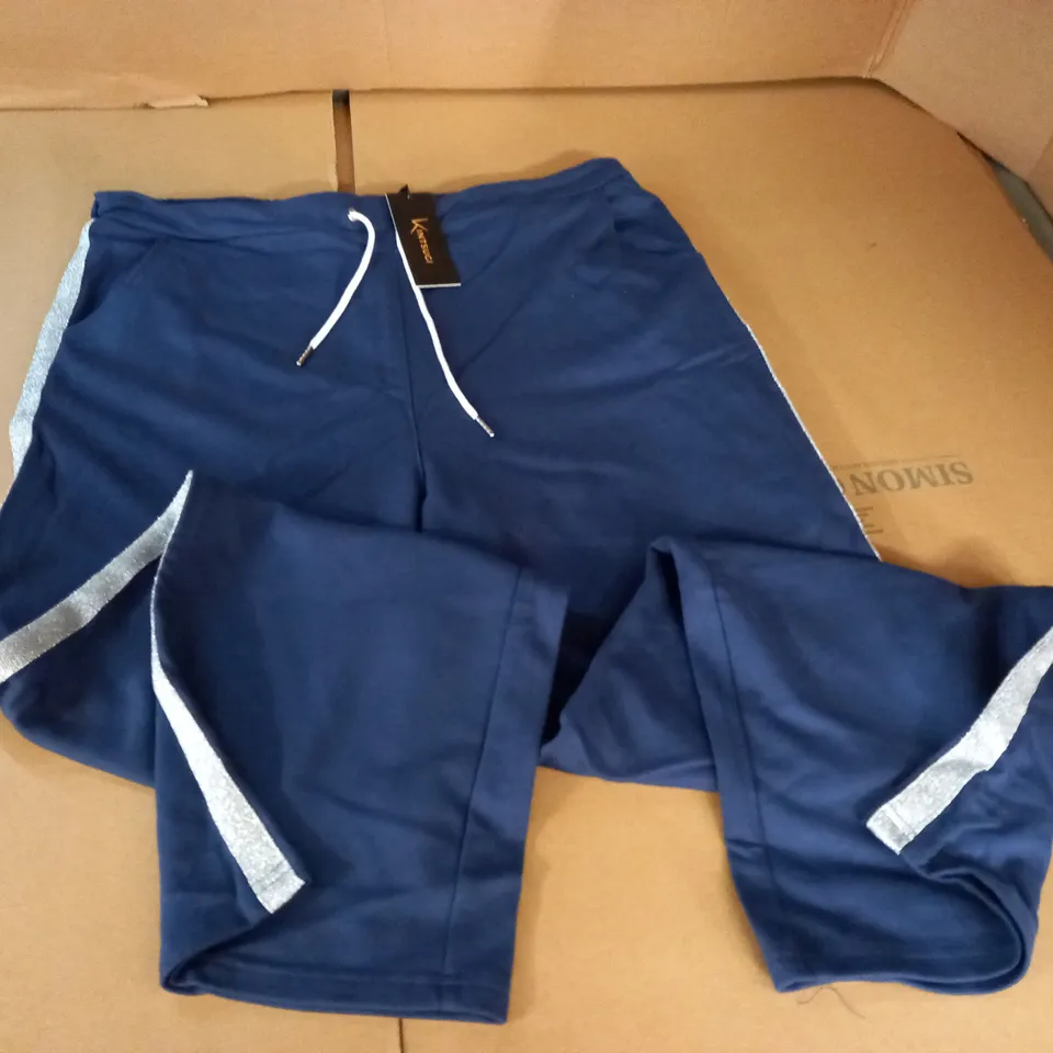 BRAND NEW KINTSUGI NAVY JOGGING BOTTOMS WITH SILVER SIDE SEAM AND POCKETS - 20