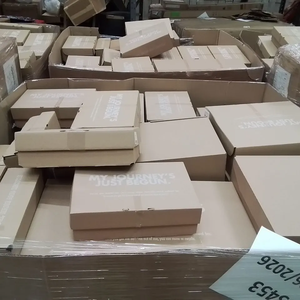 PALLET CONTAINING APPROXIMATELY 88X ASSORTED BRAND NEW DESIGNER SHOES INCLUDING: SIMPLE BE SILVER STUDDED WHITE SANDALS, JD WILLIAMS BABY BLUE DOLLY SHOES, SIMPLY BE GLOSS BLACK SUDDED DOLLY SHOES