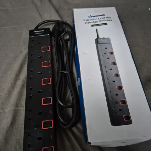 LEWENWILS 6 SOCKET INDIVIDUALLY SWITCHED EXTENSION LEAD 
