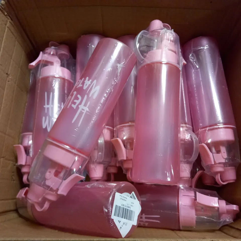 14 SEALED HWLLO WATER BOTTLES IN PINK