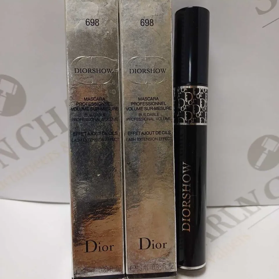 LOT OF 2 CHRISTIAN DIOR DIORSHOW LASH EXTENSION EFFECT VOLUME MASCARA - #698 PRO BROWN