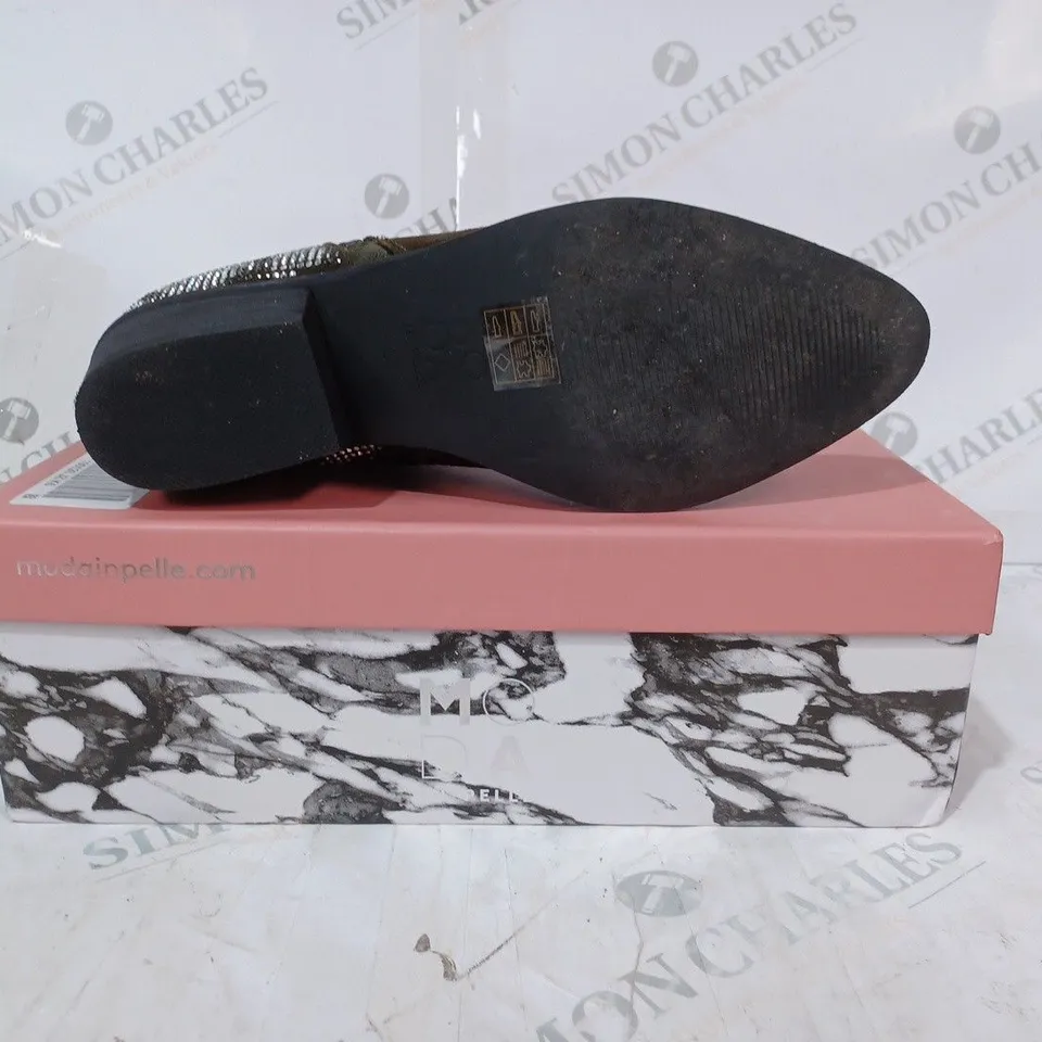 MODA IN PELLE KATREENA CRYSTAL ANKLE BOOT (KHAKI), SIZE 5 UK