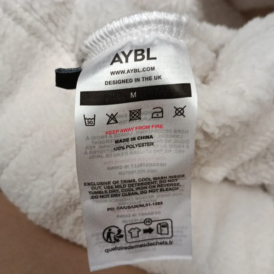 AYBL FLEECE ZIP-THROUGH JACKET – WHITE, UK SIZE M