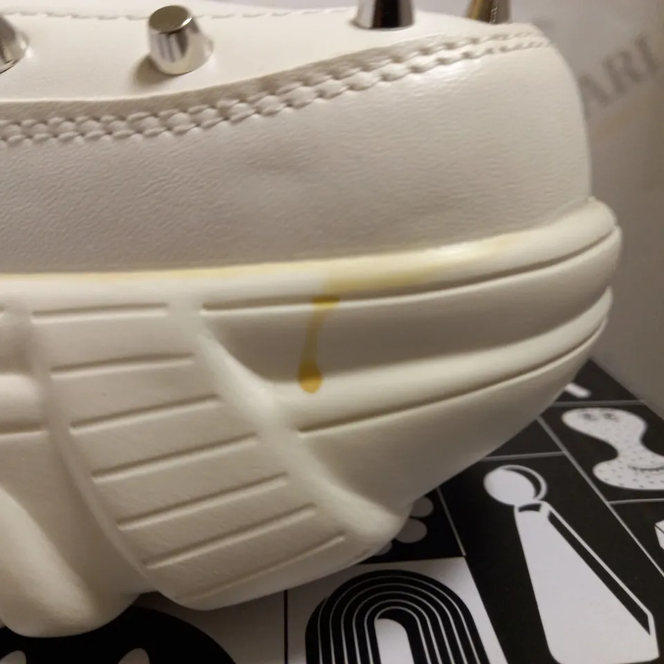 KOI VEGAN JINX WHITE MYSTIC CHARM TRAINERS - SIZE 8