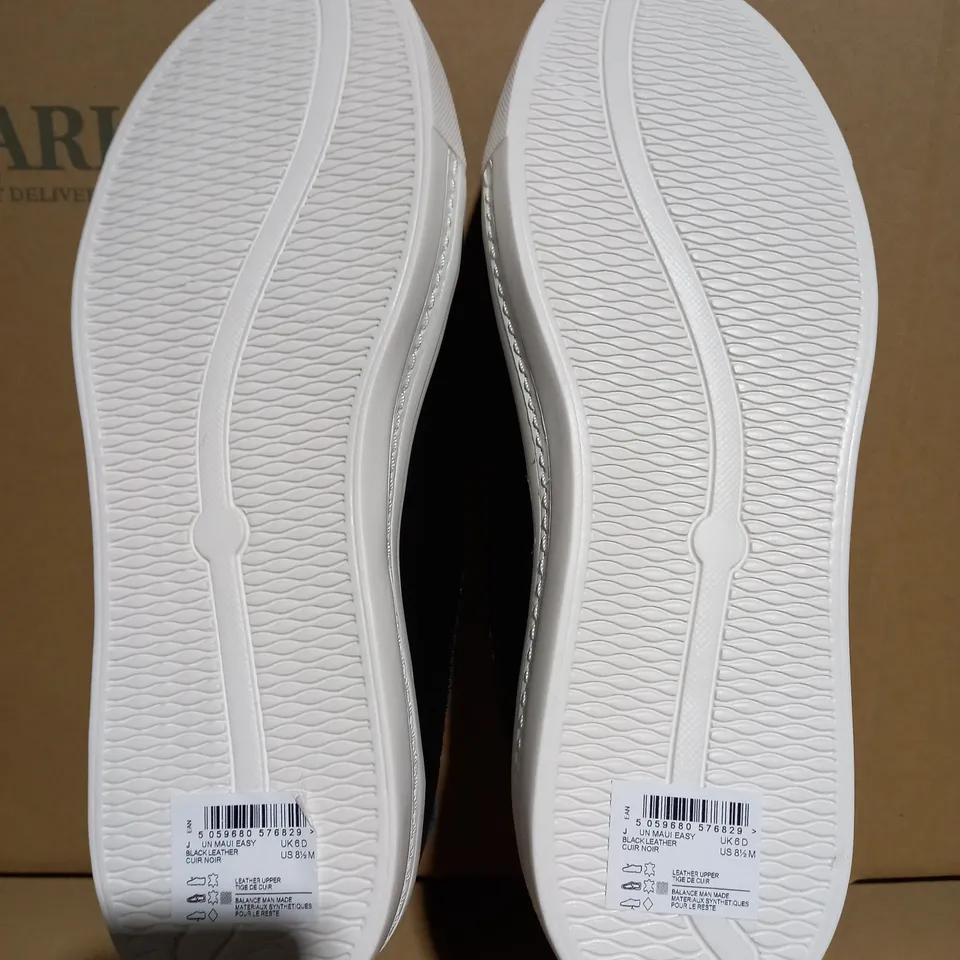 CLARKS UN MAUI EASY BLACK LEATHER WOMENS SHOES - SIZE 6