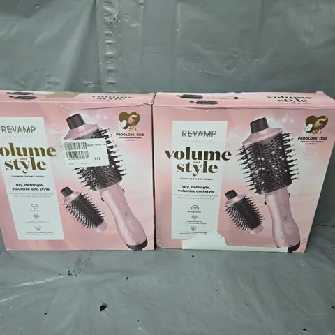 2 BOXED REVAMP PROFESSIONAL VOLUME AND STYLE 1200W BLOW DRY BRUSHS