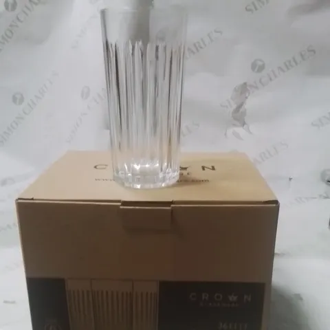 BOXED CROWN GLASSWARE LONDON HIBALL GLASSES APPROXIMATELY 6