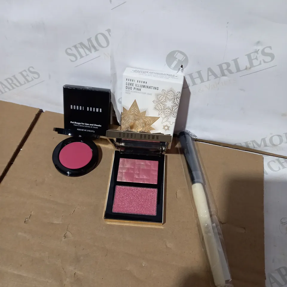 BOBBI BROWN SHEER POWDER BRUSH, POT ROUGE AND HIGHLIGHTING POWDER	