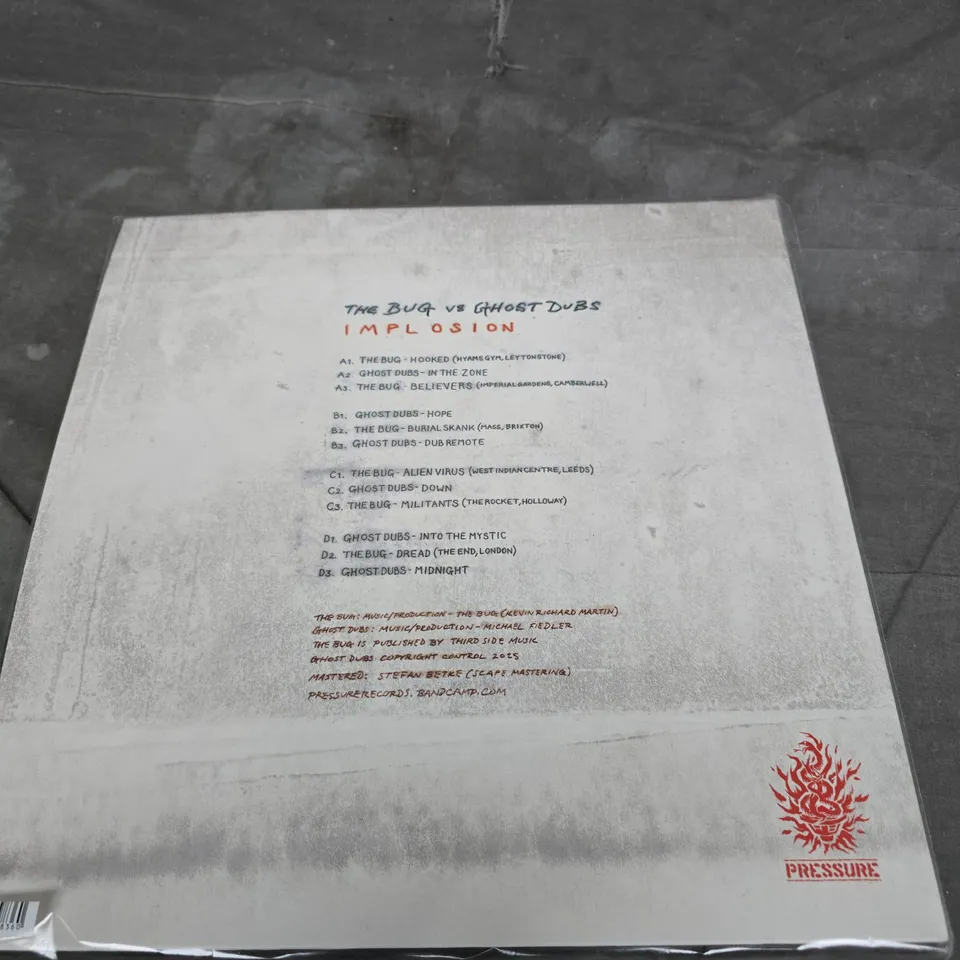 THE BUG VS GHOST DUBS – IMPLOSION (VINYL LP, LIMITED EDITION, PRESSURE RECORDS)