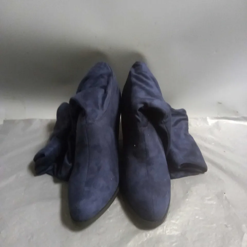 LADIES SUEDE THIGH HIGH BOOTS BLUE SIZE EU 41 UNBRANDED
