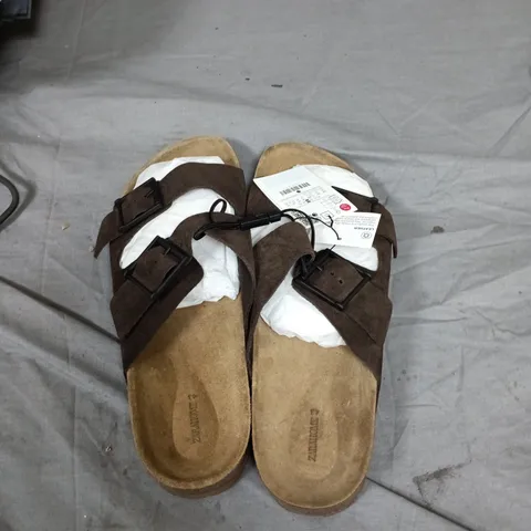 BIRKENSTOCK ARIZONA TWO-STRAP SANDALS – BROWN SUEDE, UK 9 (EU 43)