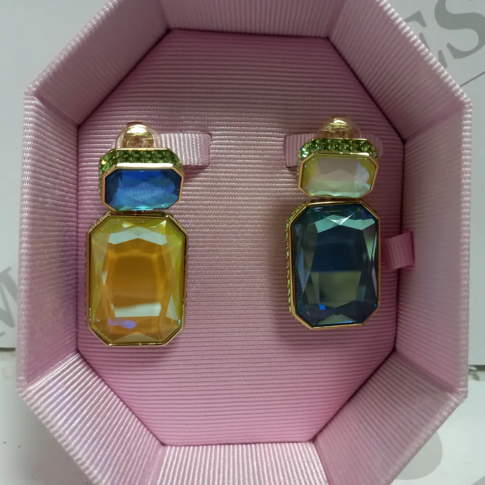 SWAROVSKI GOLD EFFECT CLIP ON EARRINGS 
