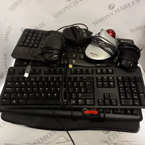 APPROXIMATELY 10 ASSORTED KEYBOARD AND MOUSE TO INCLUDE DELL, HP, KENSINGTON, AND MICROSOFT BRANDS