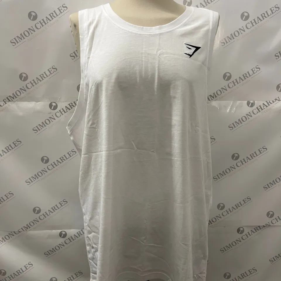 GYMSHARK TRAINING TANK TOP IN WHITE SIZE XL
