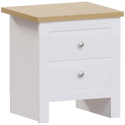 BOXED VIDA DESIGNS ARLINGTON 2 DRAWER BEDSIDE CHEST - WHITE