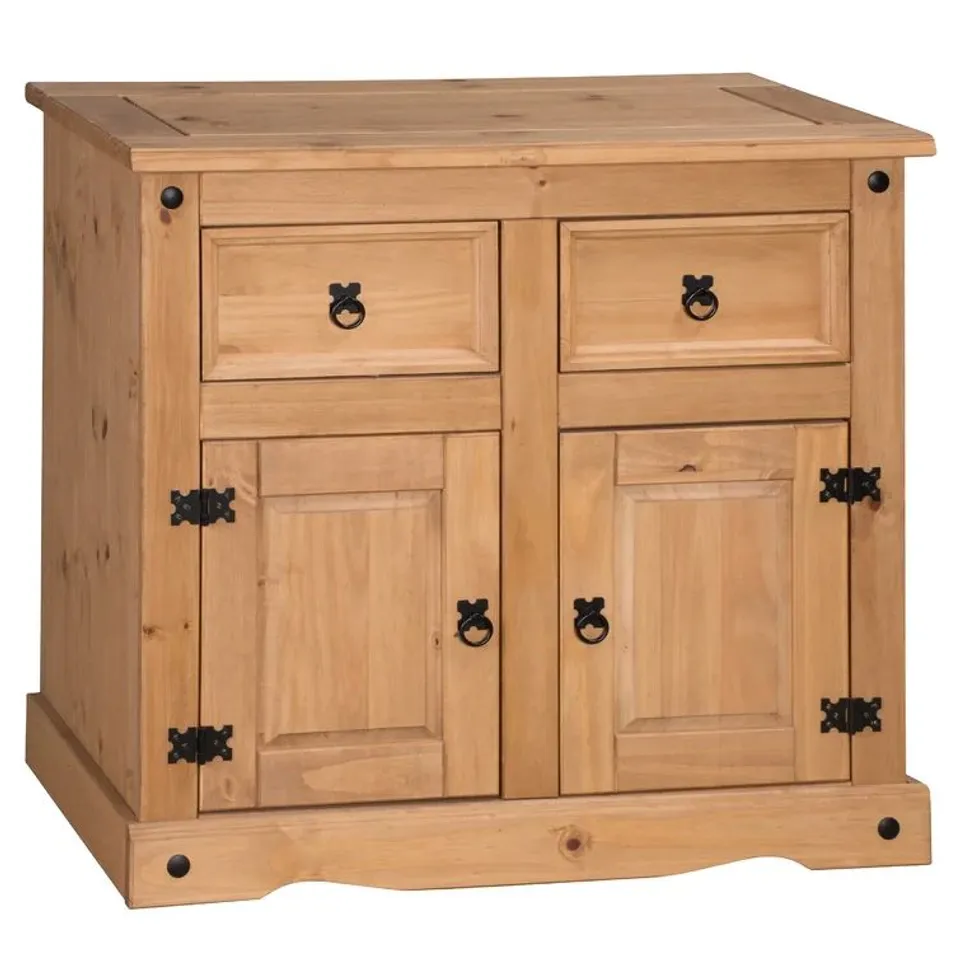 BOXED BRIDEWELL 87cm WIDE 2 DRAWER PINE SIDEBOARD (1 BOX)