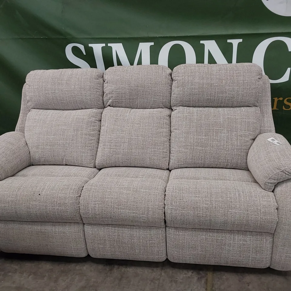 QUALITY BRITISH DESIGNER G PLAN KINGSBURY THREE SEATER SOFA BEACH CARAMEL FABRIC 
