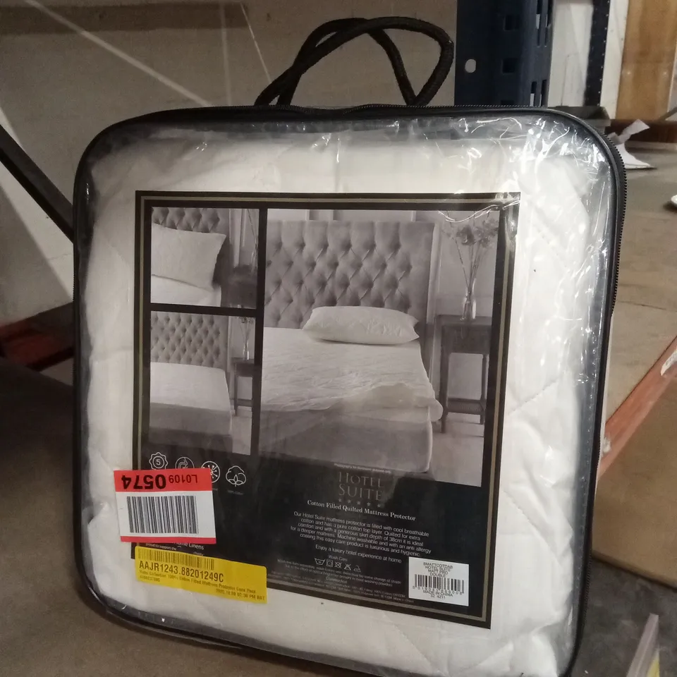BAGGED HOTEL COLLECTION 100% COTTON FITTED MATTRESS PROTECTOR CASE PACK - DOUBLE SIZE