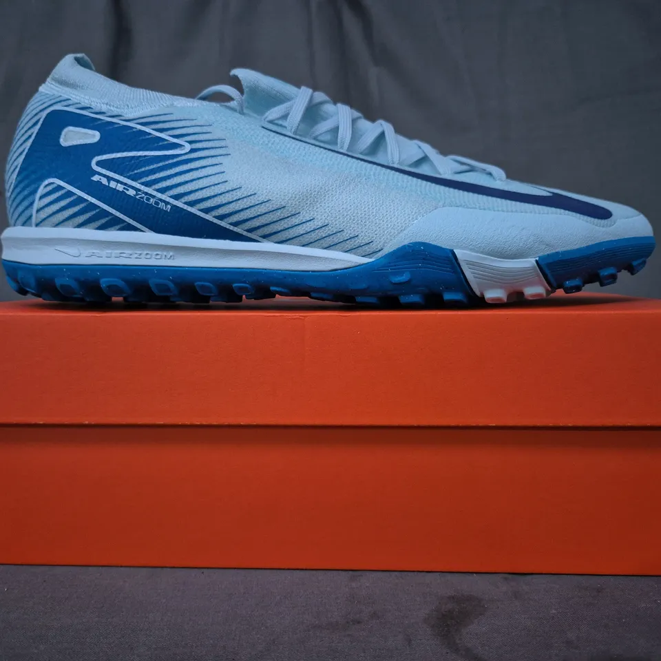 BOXED PAIR OF NIKE ZOOM VAPOR 16 PRO TF SHOES IN GLACIER BLUE/BLUE UK SIZE 7.5