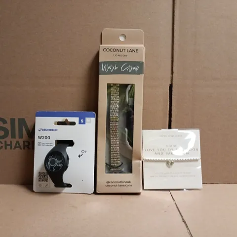 APPROXIMATELY 10 ASSORTED JEWELLERY ITEMS TO INCLUDE WATCH STRAP, ETC