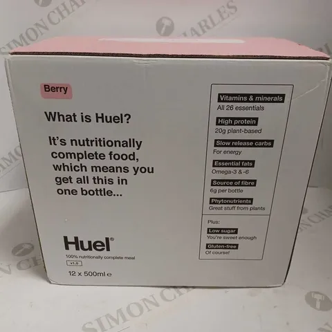 BOX OF HUEL FOOD SUPPLEMENT - BOX OF 12X500ML